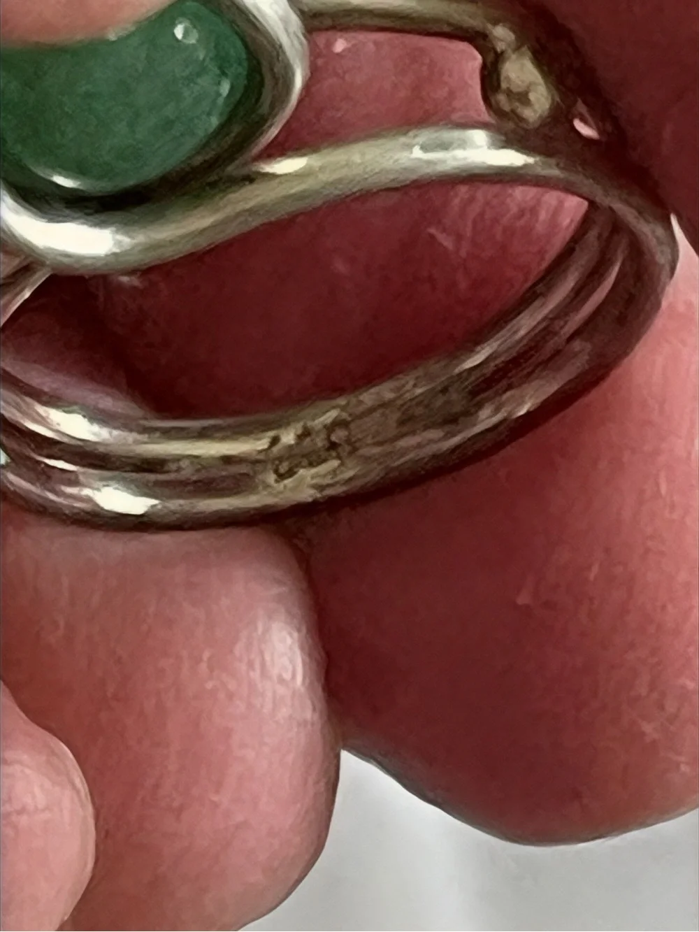 Green Stone Sterling-Color Ring - Women Jewelry